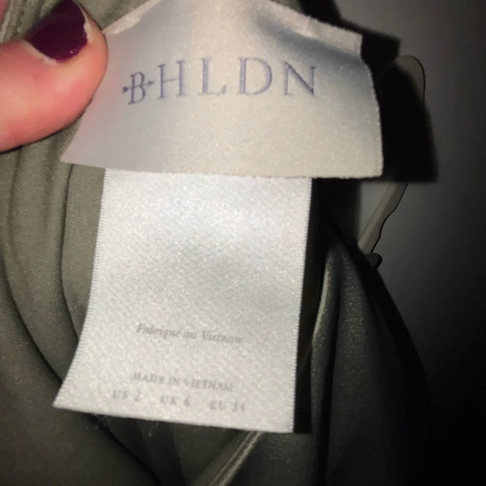 BHLDN One Shoulder Olive Dress - Picture 11 of 11